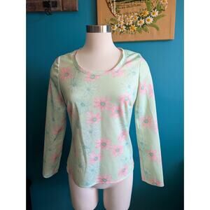 Women's Vintage Daisy Print Pastel polyester top size medium size large volup